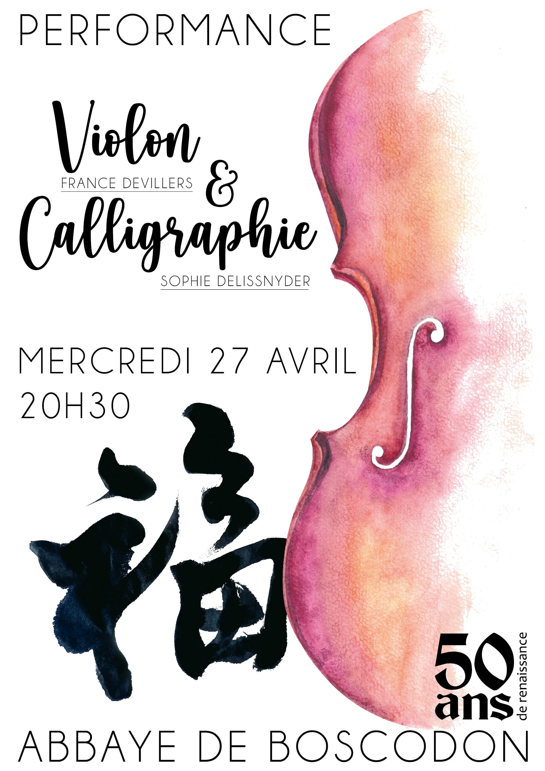 Performance violon & calligraphie