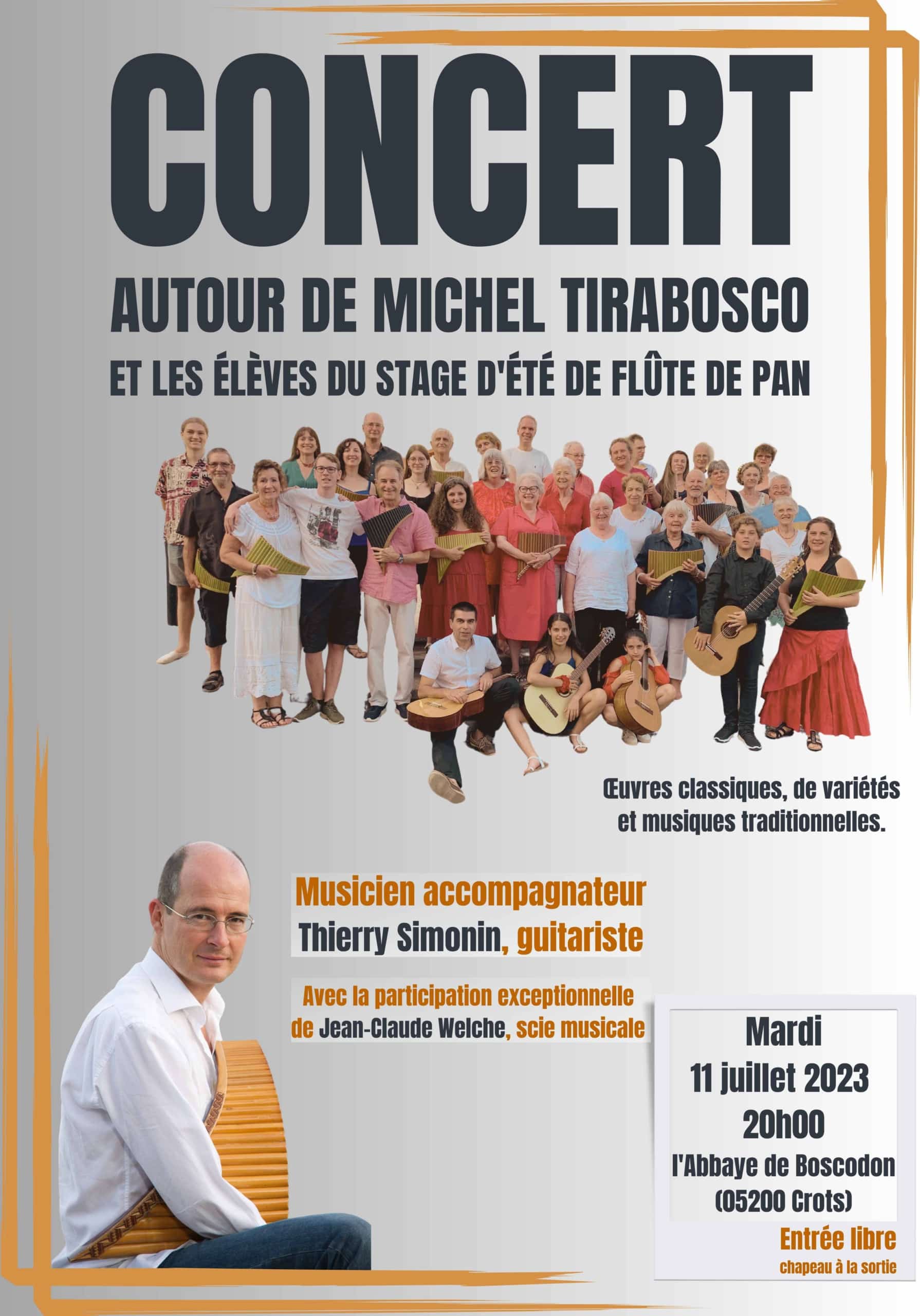 Flûte de pan : Michel Tirabosco et les élèves du stage d’été