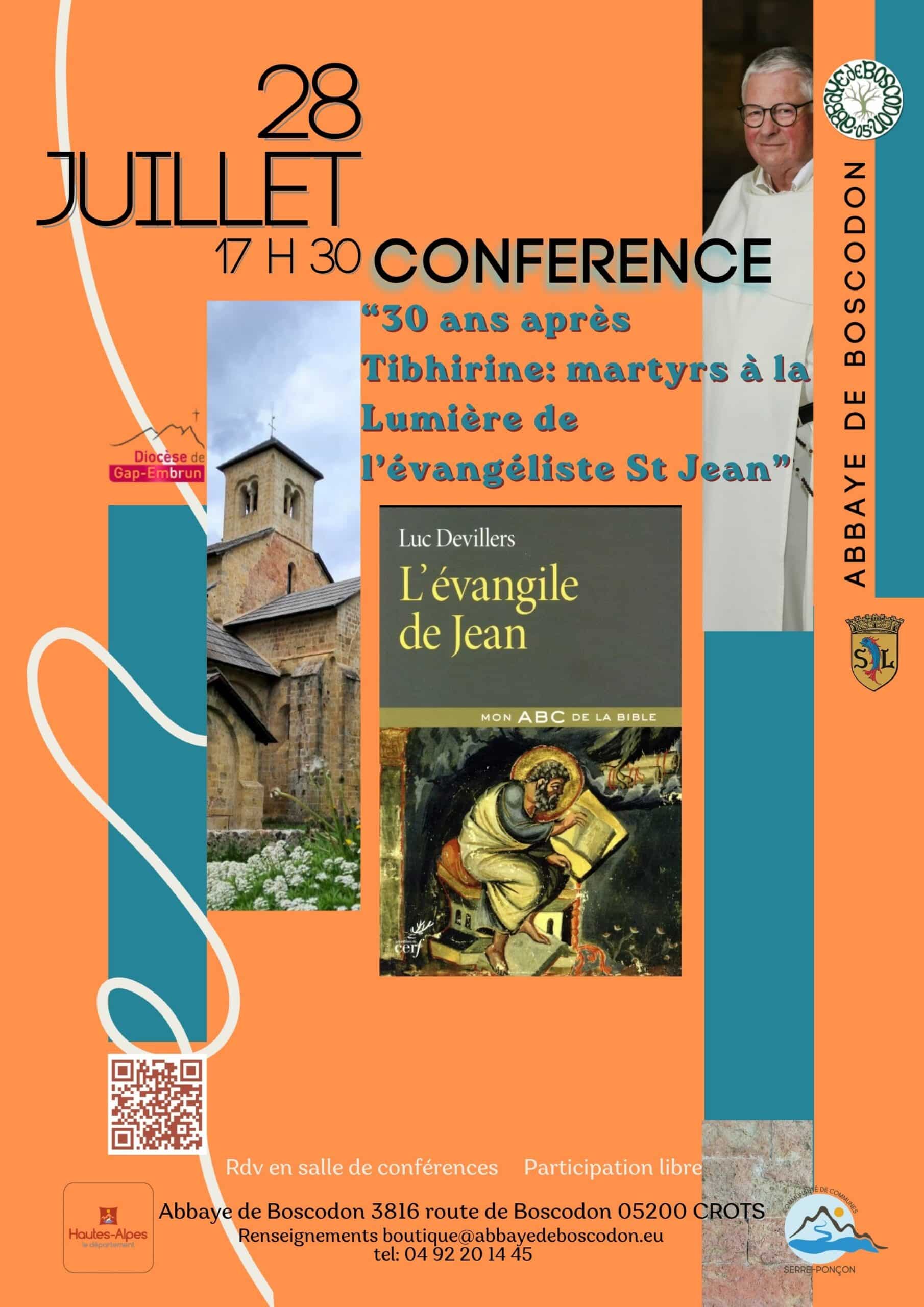 Conférence de Frère Luc DEVILLERS : 30 ans après, Tibhirine à la lumière de l'évangile de Jean