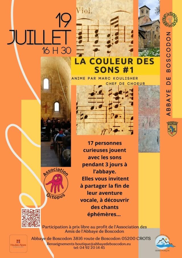 CONCERT "La couleur des sons".

📆 dimanche 19 juillet
🕰️ 16h30
📍  abbatiale de l'abbaye de Boscodon 
💰 participation libre
