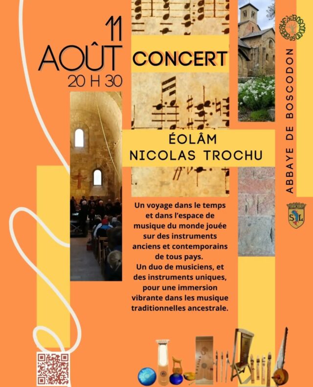 [CONCERT] 🎵 Eolam mélange instruments anciens et contemporains et vous fait voyager à travers les musiques du monde 🎵

🗓  mardi 11 août 
🕟  20h30
📍  abbatiale - abbaye de Boscodon 
Participation libre

@boscodonabbaye05 #abbayedeboscodon #serreponcon #embrun #hautesalpestourisme #musiquedumonde
